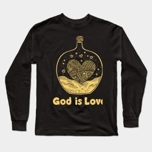 God is love. Doodle illustration. Long Sleeve T-Shirt